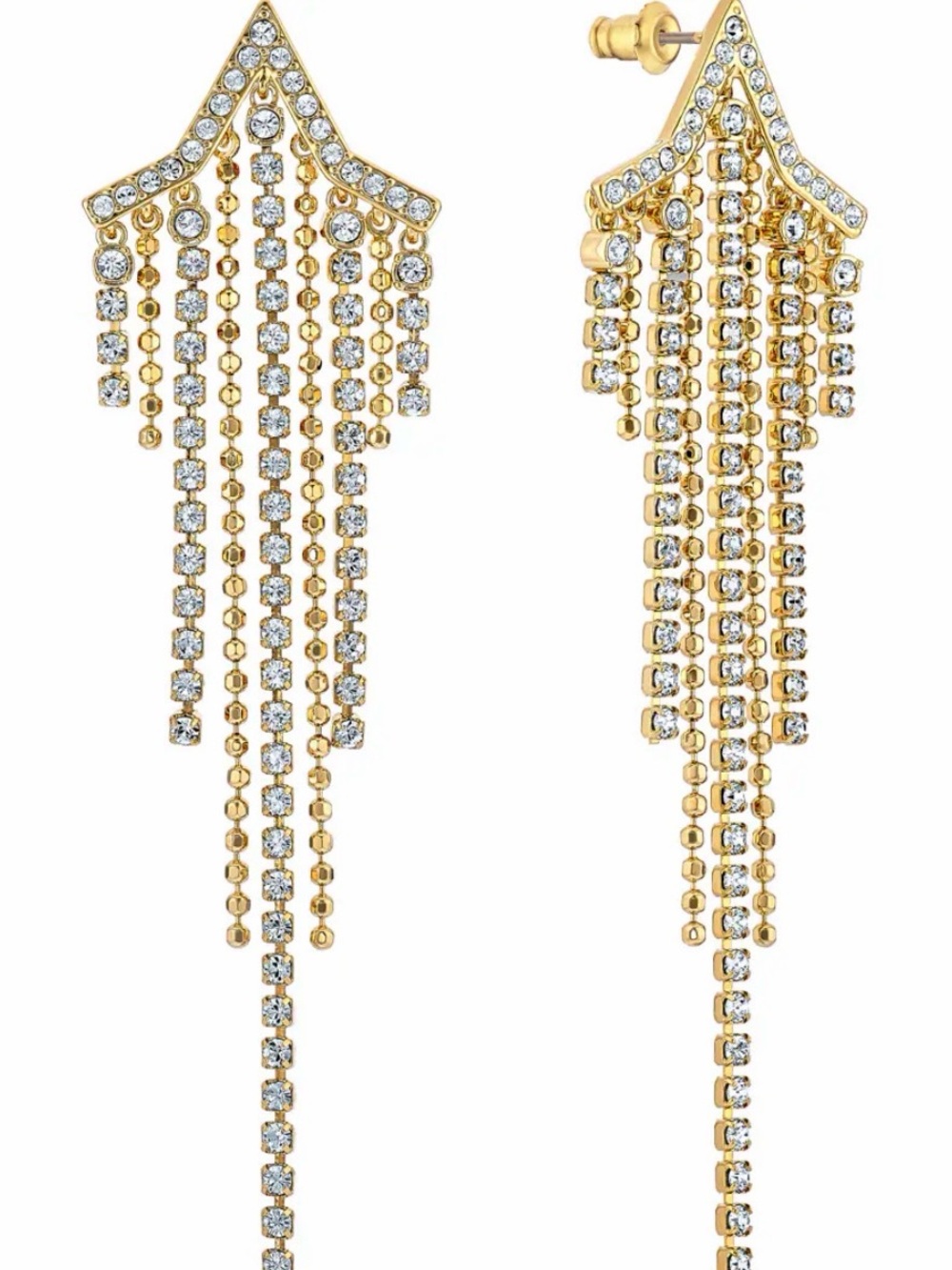 Swarovski Gold-Tone Crystal Cascade Fringe Earrings